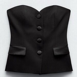 Strapless Black Bustier Top